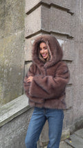 Astrid Faux Fur Jacket - Chocolate Brown