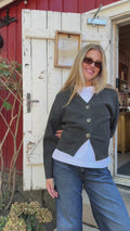 Elisabeth Knit Cardigan - Dark Grey Melange