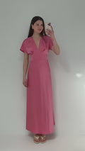 Kristin Satin Dress - Pink