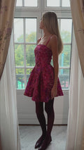 Tove Bandeau Brocade Dress - Rosa