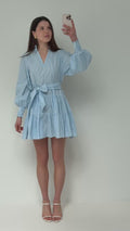 Delphine Stripe Dress - Blå randig