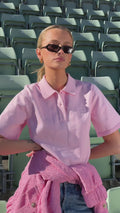 Esther Polo Knit Top - Rosa