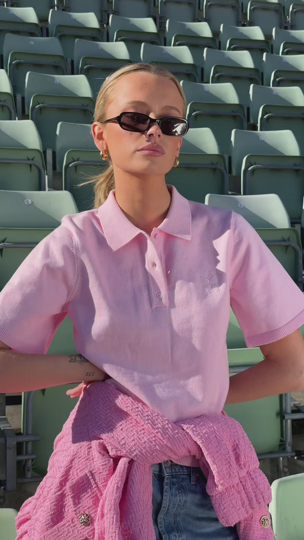 Esther Polo Knit Top - Rosa