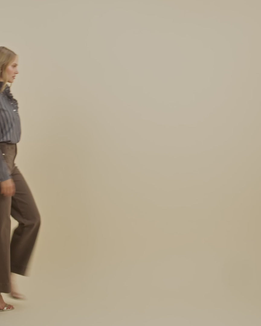 Biles Stripe Blouse - Salute Navy
