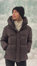 Angelika Down Puffer Jacket - Brown