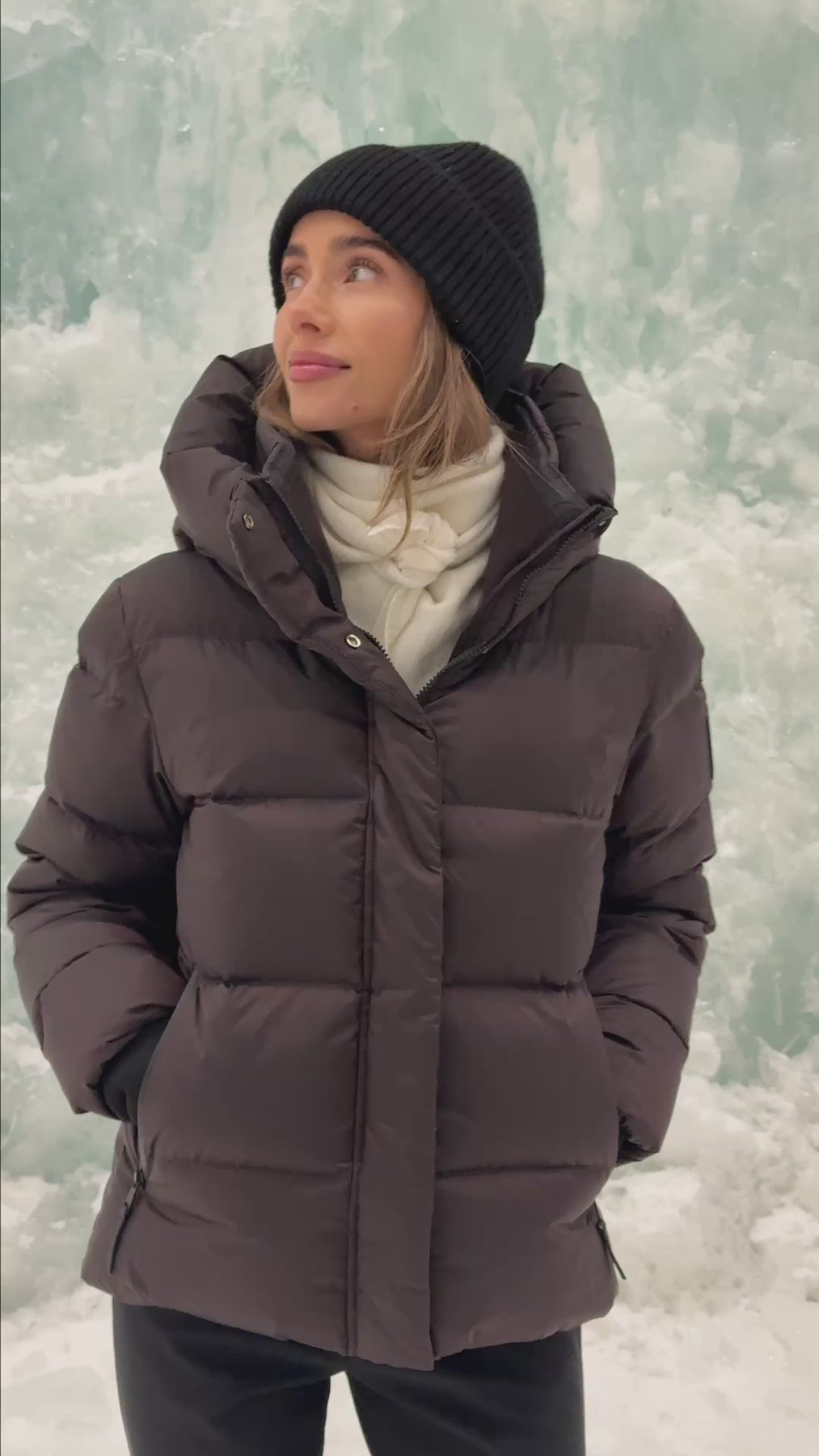 Angelika Down Puffer Jacket - Brown