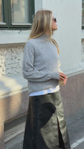 Nina Wool Knit Sweater - Grå Melange
