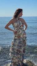 Paloma Halterneck Chiffong Maxiklänning - Botanic Florals