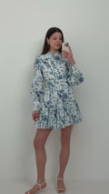 Liv Porcelain B Anglaise Klänning - Off White/Blue