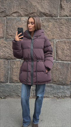 Pernille Down Puffer Jacket - Brown