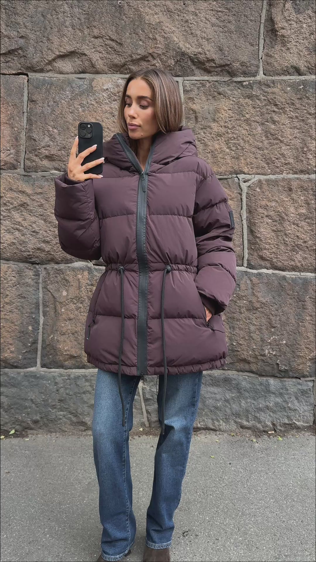 Pernille Down Puffer Jacket - Brun