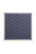 Monogram Print Silk Scarf - Evening Blue