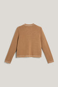 Contrast Knit Cardigan - Warm Khaki