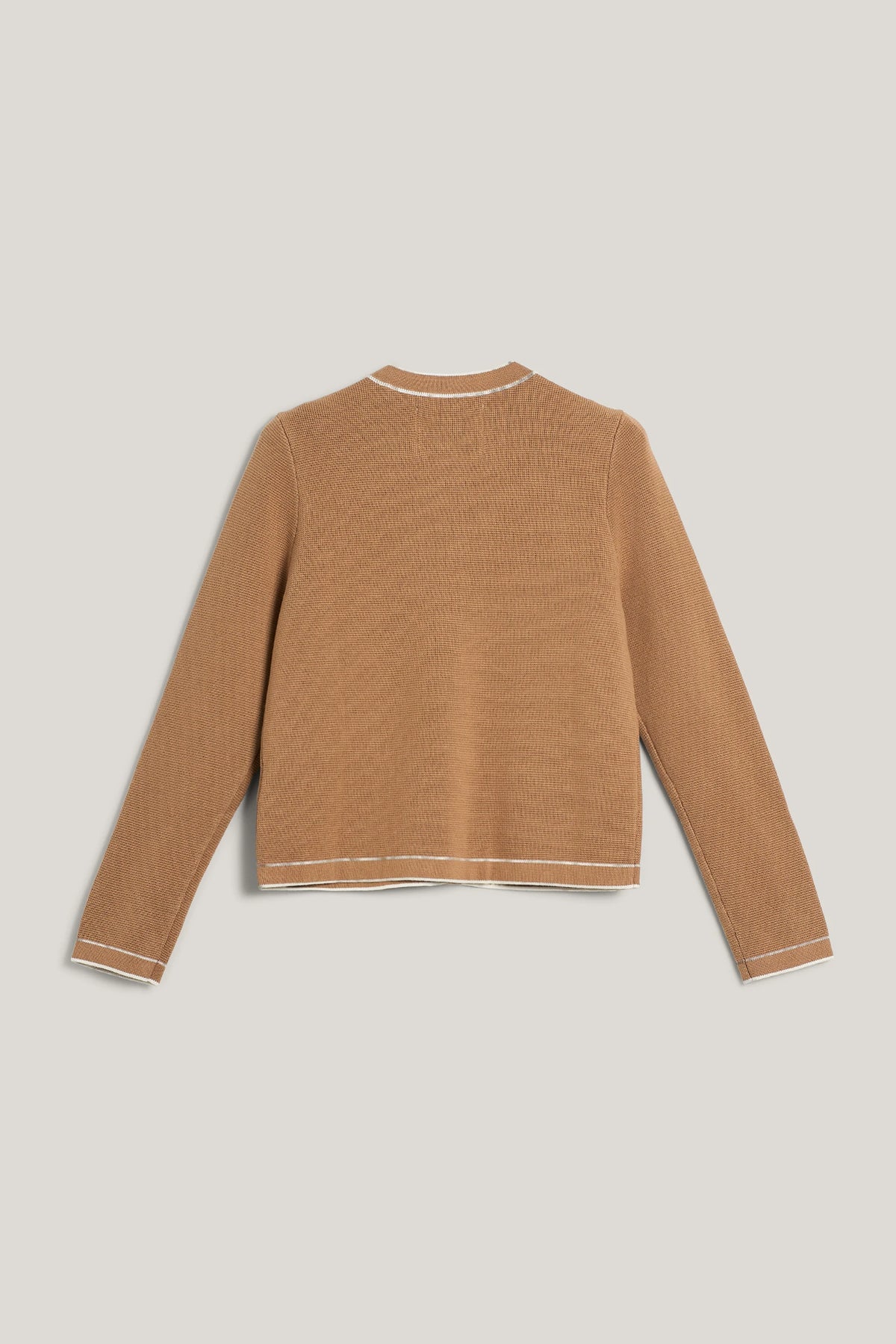 Contrast Knit Cardigan - Warm Khaki