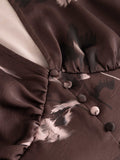 N-Lilith Ls Topp - Dena Burgundy Print