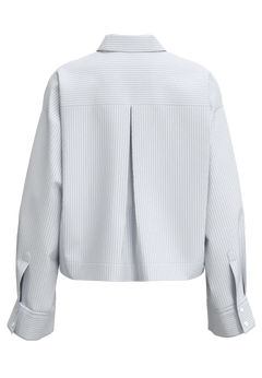 Astha Ls Cropped Boxy Shirt - Cashmere Blue Stripes
