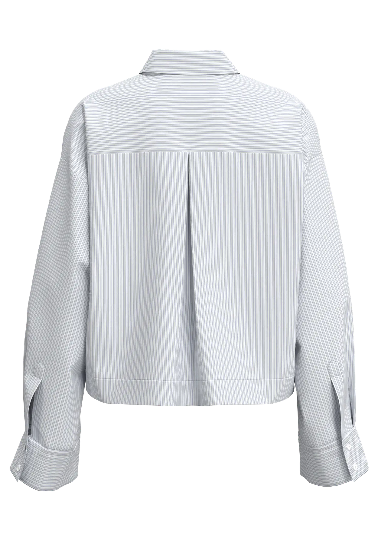 Astha Ls Cropped Boxy Shirt - Cashmere Blue Stripes