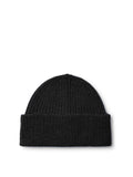 Lulu Wool Blend Knit Beanie - Black Melange