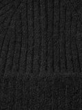 Lulu Wool Blend Knit Beanie - Black Melange