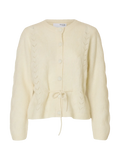 Vera Ls Knit Belt Kofta Ex - Snow White
