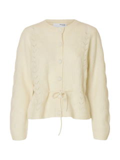 Vera Ls Knit Belt Cardigan Ex - Snow White