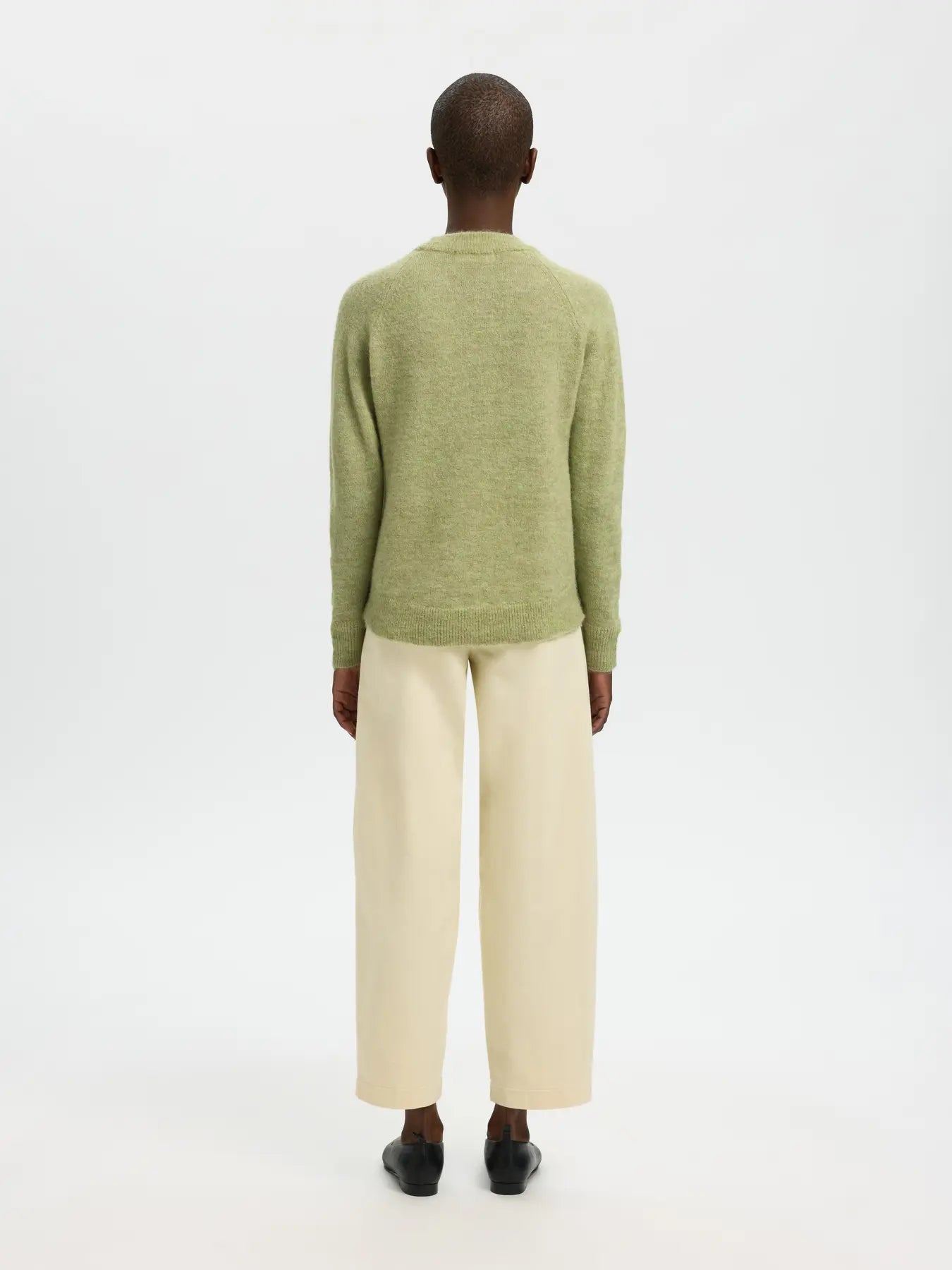 Lulu Ls Knit O-Neck - Lint Melange