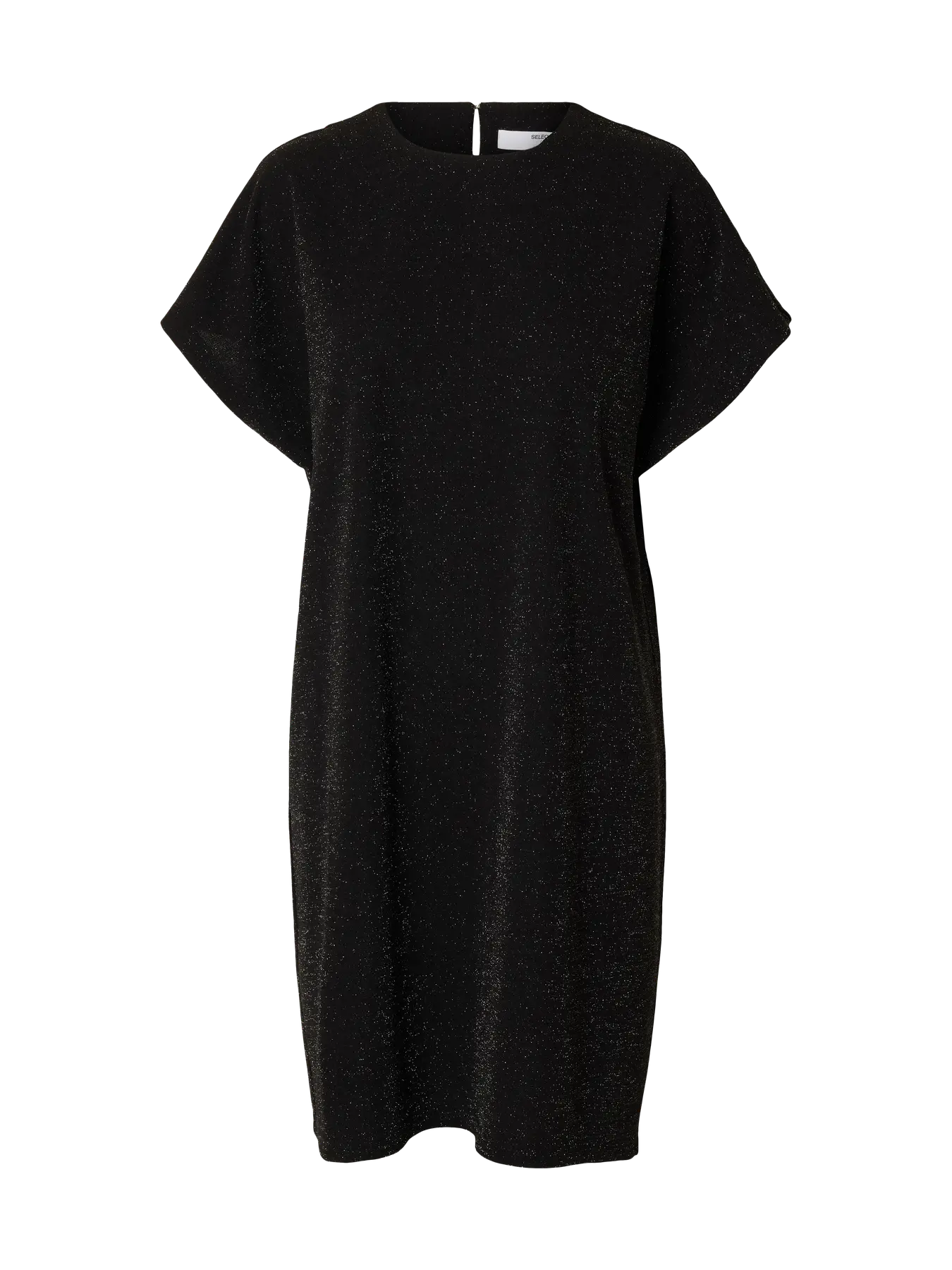Oversized Sandra SS Short Dress - Svart med silverlurex