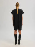 Oversized Sandra SS Short Dress - Svart med silverlurex