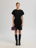 Oversized Sandra SS Short Dress - Svart med silverlurex