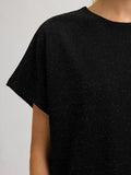 Oversized Sandra SS Short Dress - Svart med silverlurex