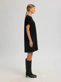 Oversized Sandra SS Short Dress - Svart med silverlurex