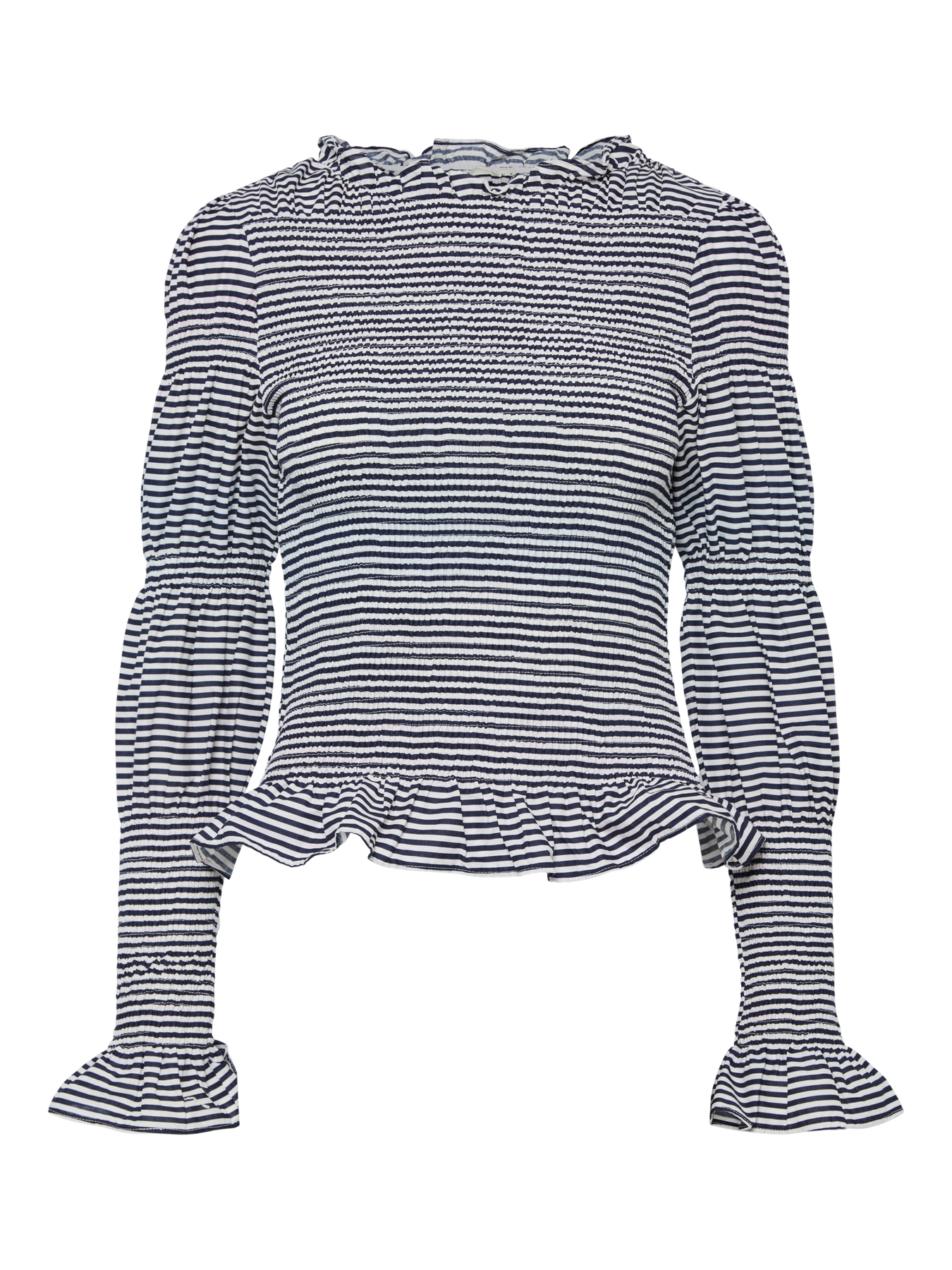 Y.A.S Yaschemma LS Smock Top - Star White Navy