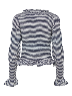 Yaschemma Ls Smock Top Noos - Star White Navy