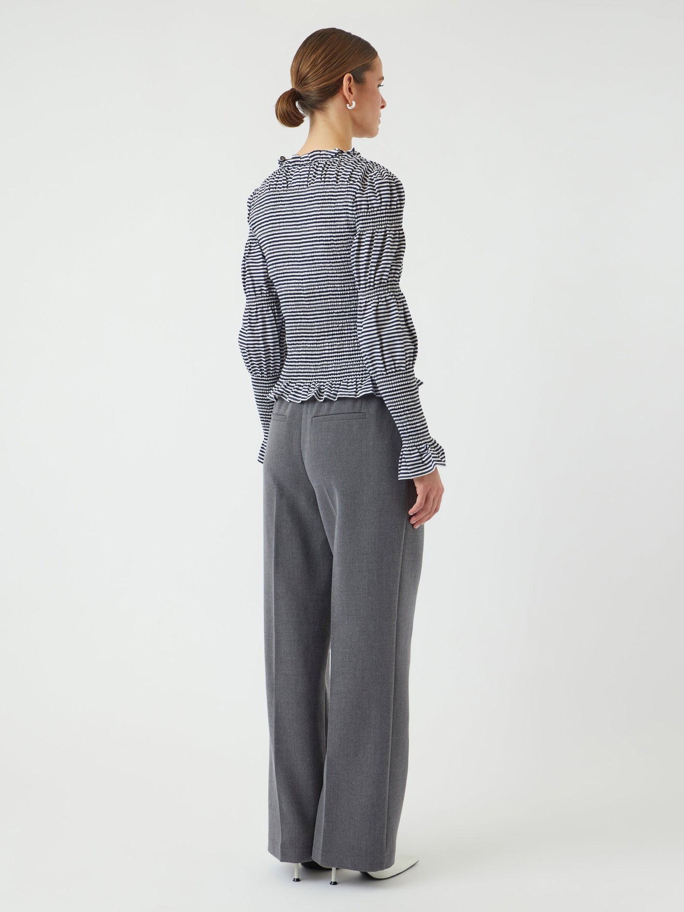 Y.A.S Yaschemma LS Smock Top - Star White Navy