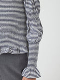 Y.A.S Yaschemma LS Smock Top - Star White Navy