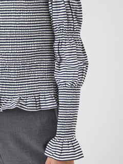 Yaschemma Ls Smock Top Noos - Star White Navy