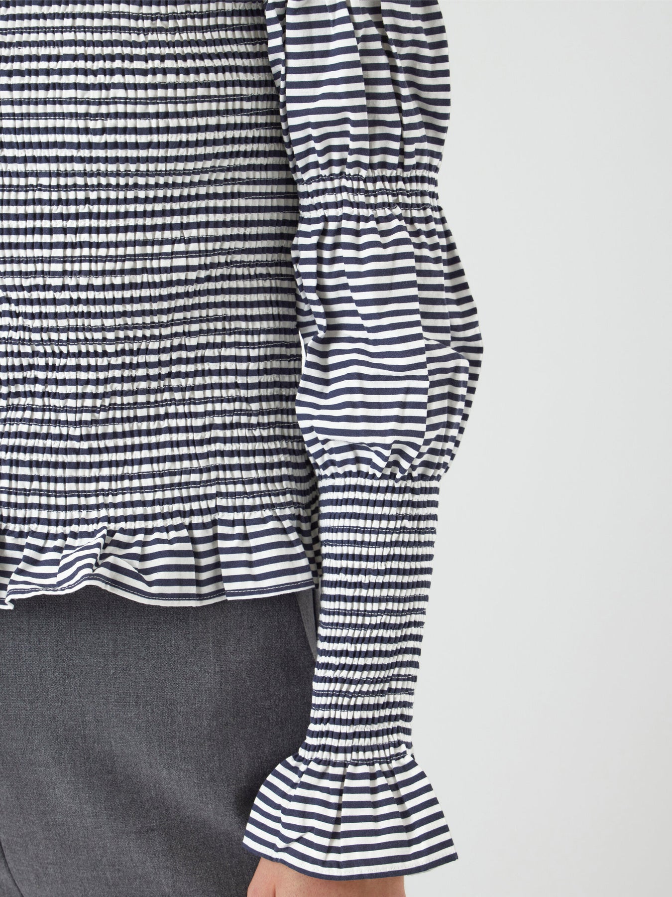 Y.A.S Yaschemma LS Smock Top - Star White Navy