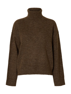Lulu Ls Knit Roll Neck - Dachshund Melange