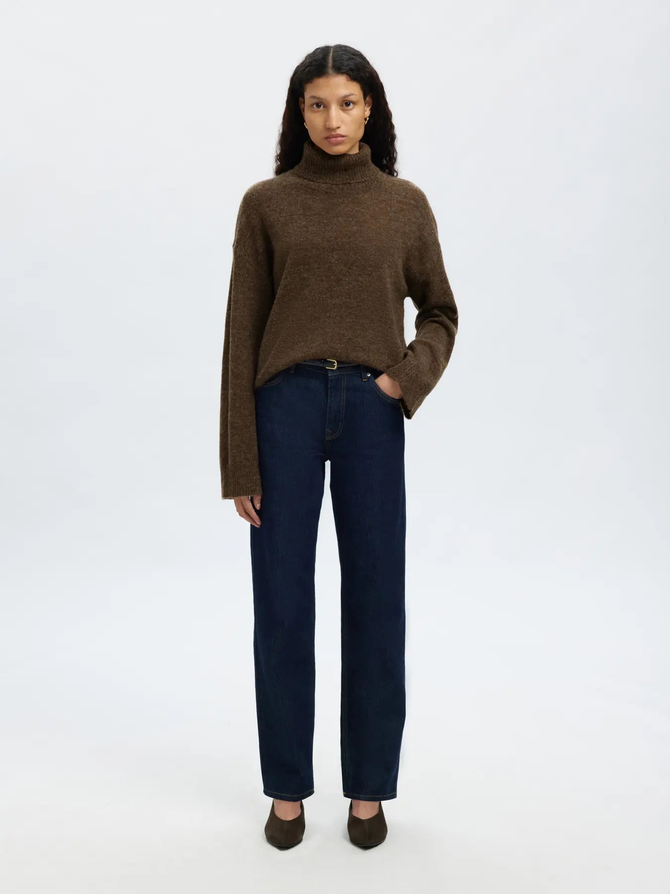 Lulu Ls Knit Roll Neck - Dachshund Melange
