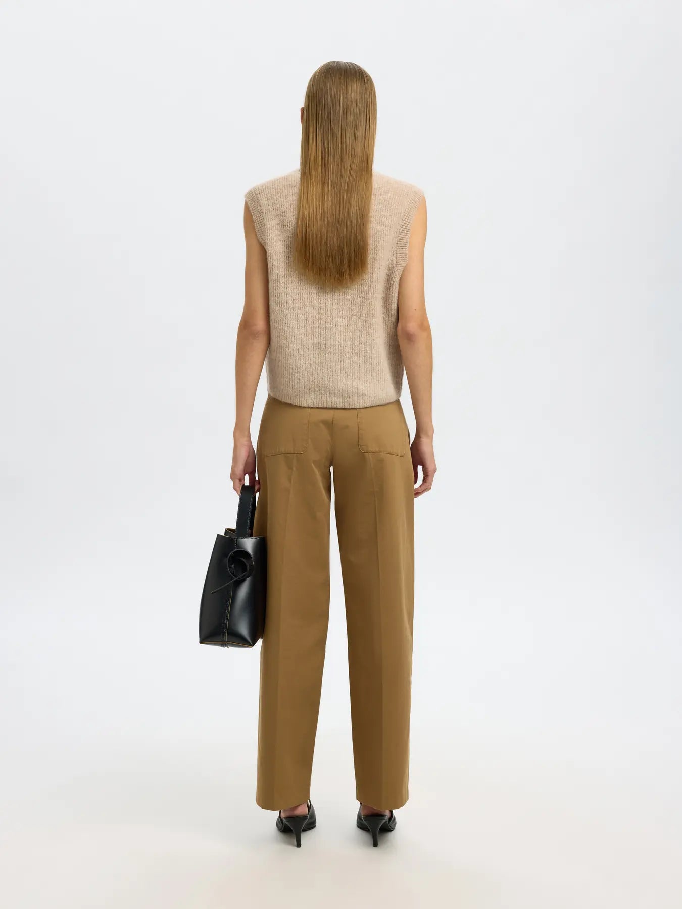 Lulu Sl Button O-Neck Vest - Birch Melange