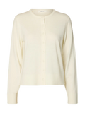 Thea Ls Knit Merino Kofta - Egret