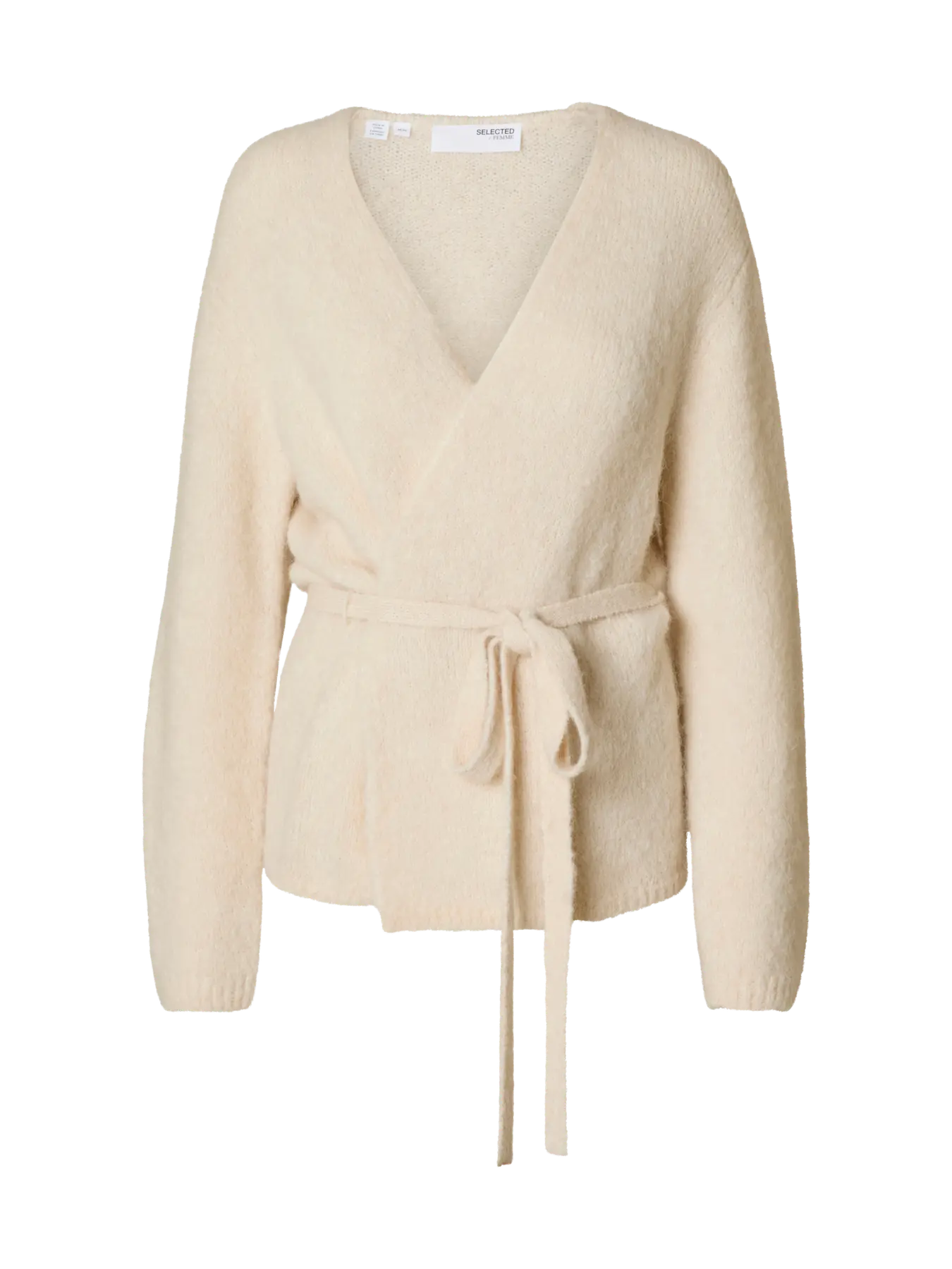 Gabella Ls Knit Belt Cardigan - Birch