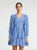 Calli-Sadie Ls Short V-Neck Dress Ff - Vista Blue