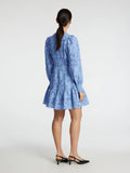 Calli-Sadie Ls Short V-Neck Dress Ff - Vista Blue