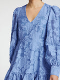 Calli-Sadie Ls Short V-Neck Dress Ff - Vista Blue
