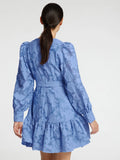 Calli-Sadie Ls Short V-Neck Dress Ff - Vista Blue