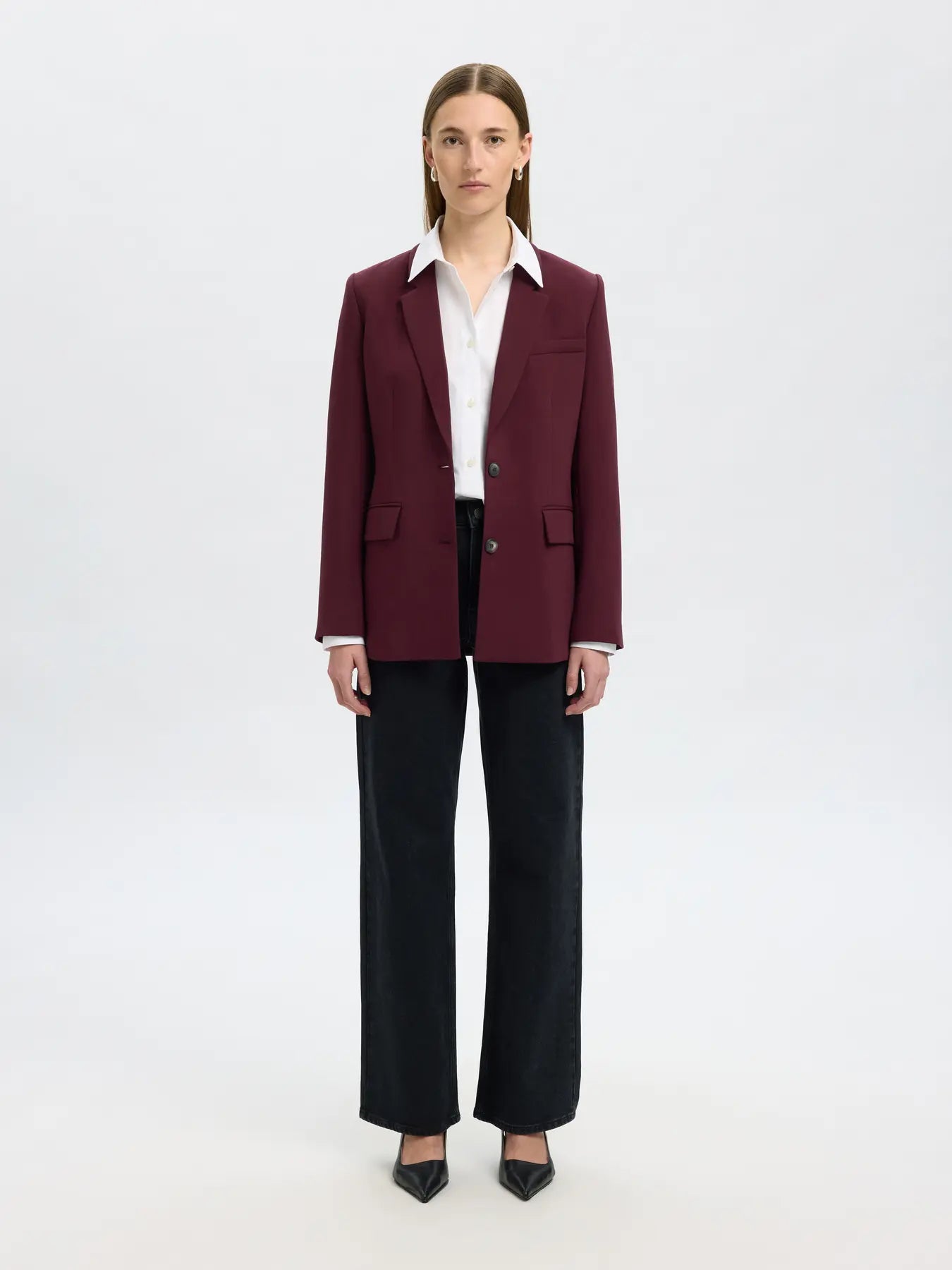 Rita LS Classic Blazer - Fig Melange