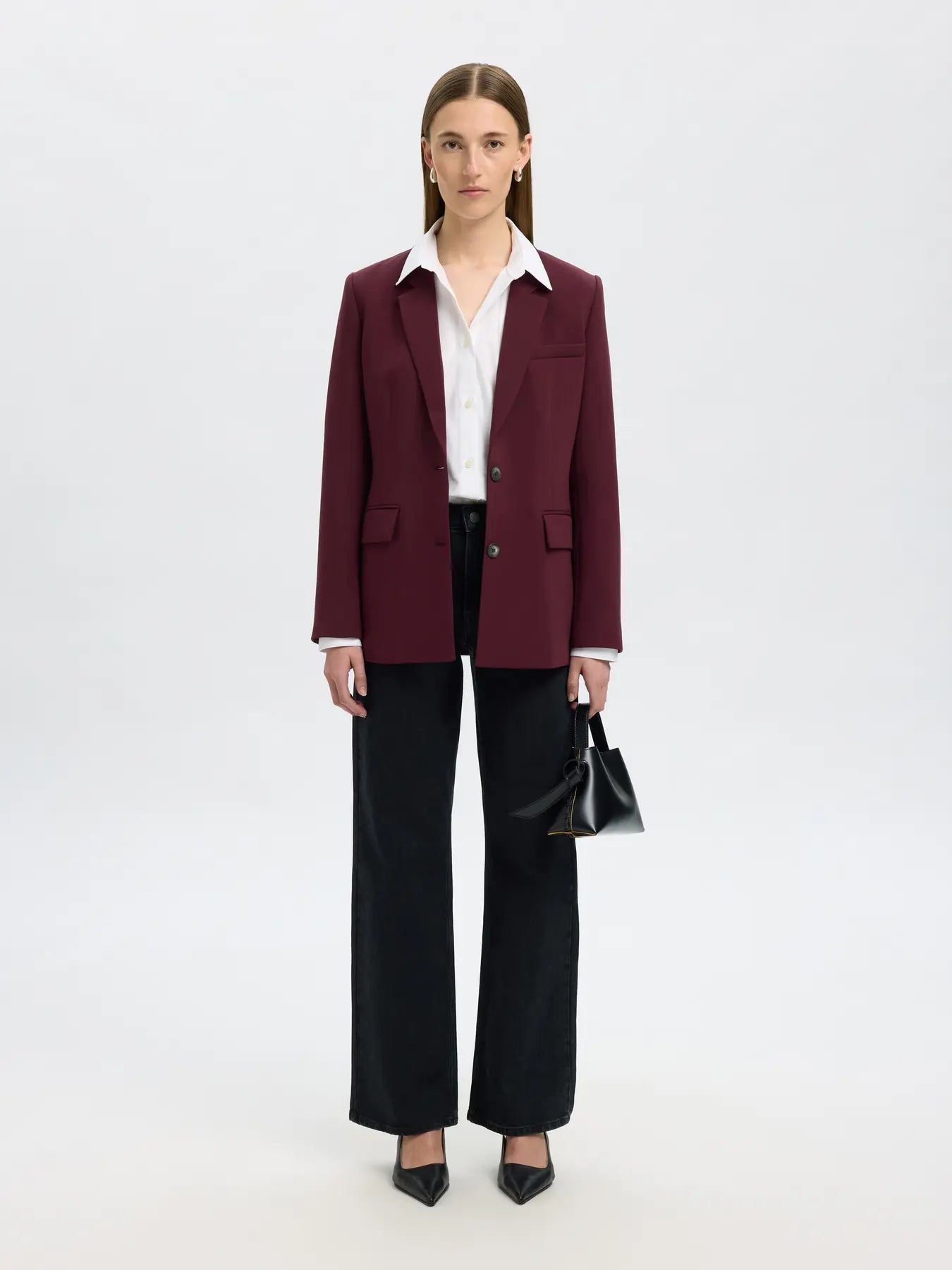 Rita LS Classic Blazer - Fig Melange