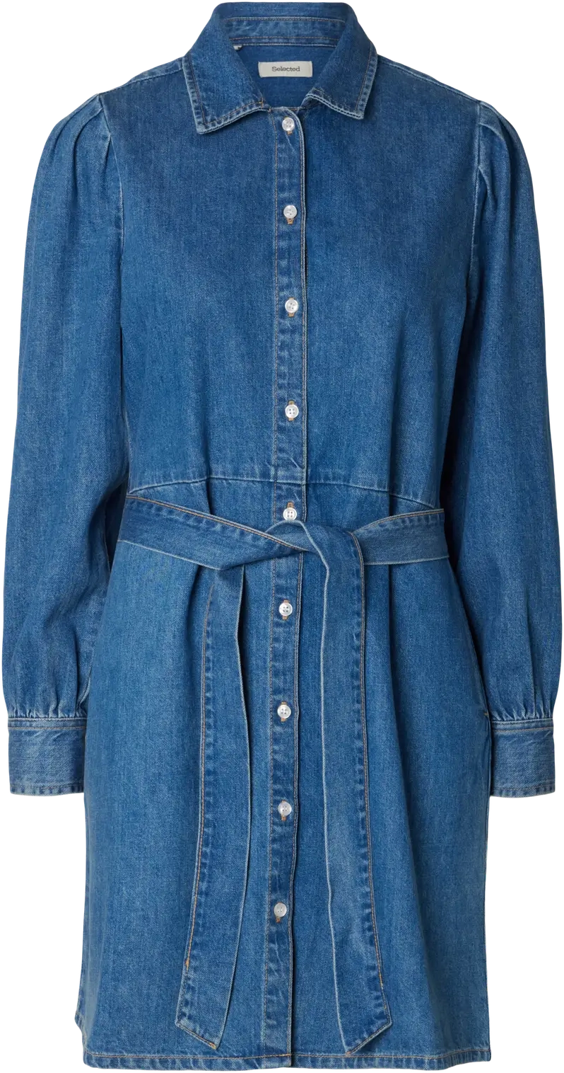 Slfruna Short Denim Dress - Medium Blue Denim
