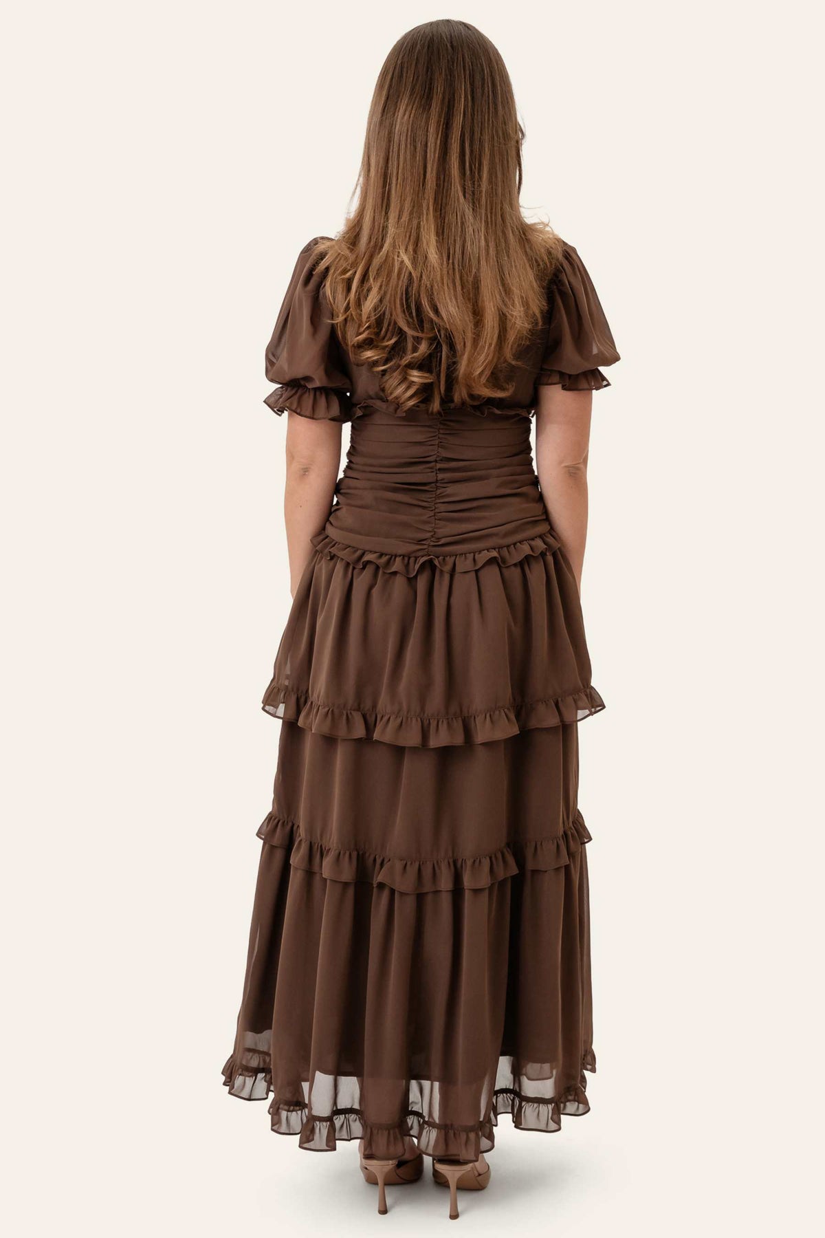 Arielic Long Dress - Mörkbrun